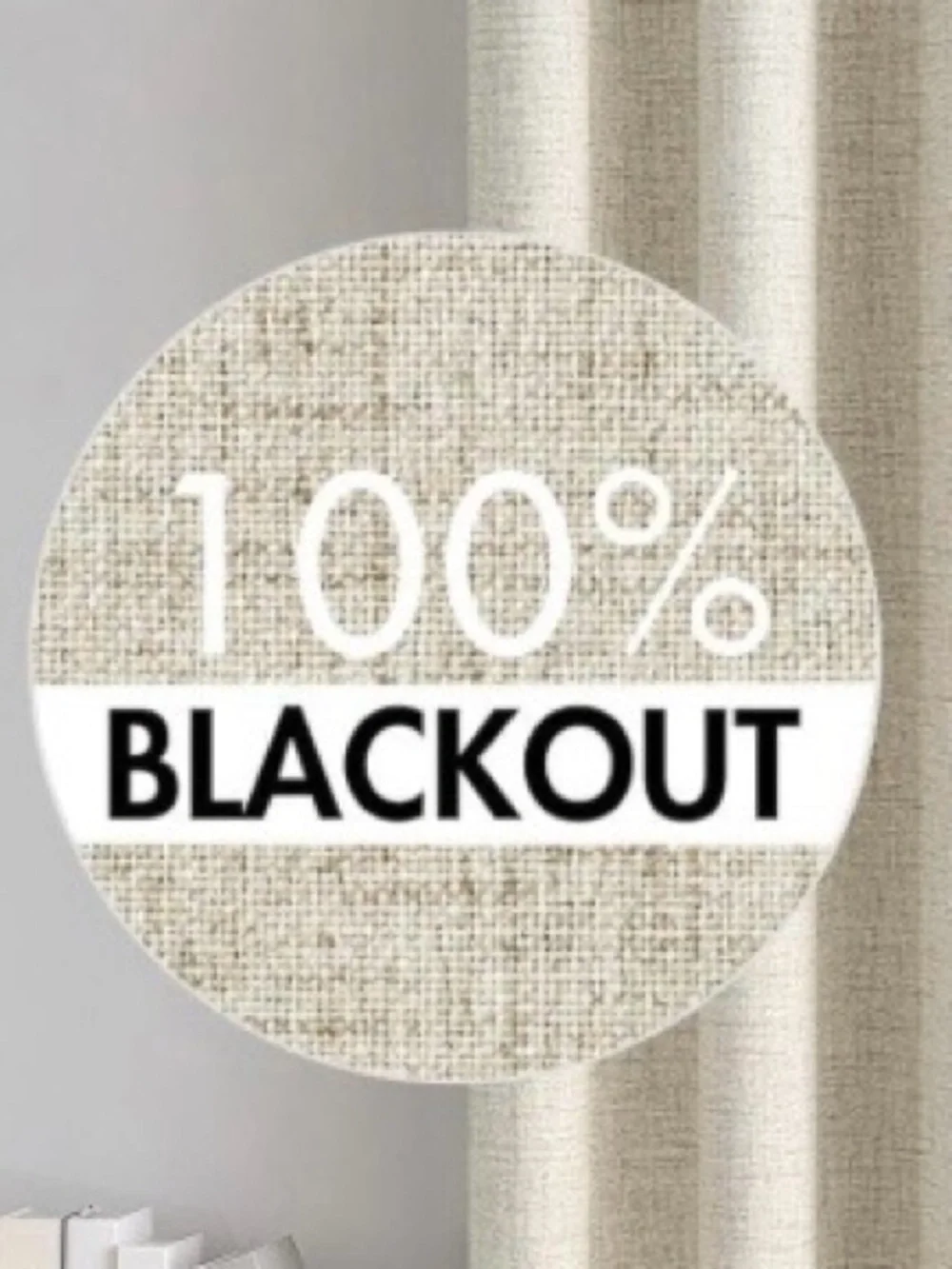 100% Blackout Curtains 52x72” (2-panels) CREAM